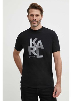 Karl Lagerfeld t-shirt męski kolor czarny z nadrukiem 542221.755037 ze sklepu ANSWEAR.com w kategorii T-shirty męskie - zdjęcie 171981816