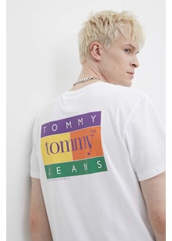 Tommy Jeans t-shirt bawełniany męski kolor biały z nadrukiem DM0DM19171 ze sklepu ANSWEAR.com w kategorii T-shirty męskie - zdjęcie 171981846