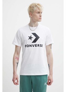 Converse t-shirt bawełniany kolor biały z nadrukiem ze sklepu ANSWEAR.com w kategorii T-shirty męskie - zdjęcie 171981906