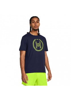 Męski t-shirt z nadrukiem Under Armour UA Run Everywhere Wreath SS - granatowy ze sklepu Sportstylestory.com w kategorii T-shirty męskie - zdjęcie 171982255