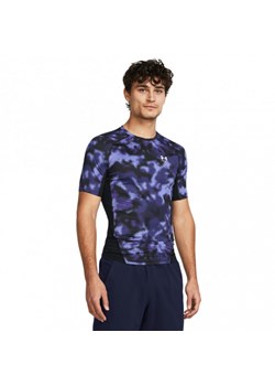 Męska koszulka treningowa Under Armour UA HG Armour Printed SS - niebieska ze sklepu Sportstylestory.com w kategorii T-shirty męskie - zdjęcie 171982517
