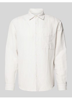 Koszula lniana o kroju regular fit ze wzorem w paski ze sklepu Peek&Cloppenburg  w kategorii Koszule męskie - zdjęcie 171982786
