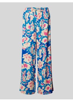 Spodnie lniane o kroju regular fit z nadrukiem na całej powierzchni ze sklepu Peek&Cloppenburg  w kategorii Spodnie damskie - zdjęcie 171982796