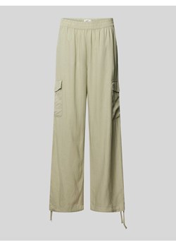 Spodnie cargo z mieszanki wiskozy i lnu w jednolitym kolorze ze sklepu Peek&Cloppenburg  w kategorii Spodnie damskie - zdjęcie 171982825
