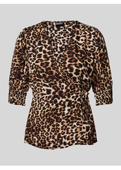 Bluzka kopertowa ze zwierzęcym nadrukiem model ‘TALA’ ze sklepu Peek&Cloppenburg  w kategorii Bluzki damskie - zdjęcie 171982847