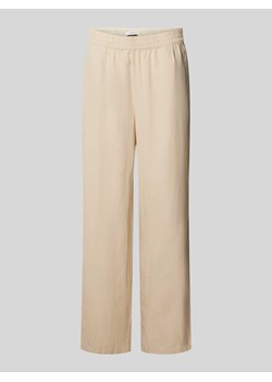 Spodnie lniane w jednolitym kolorze ze sklepu Peek&Cloppenburg  w kategorii Spodnie damskie - zdjęcie 171982948