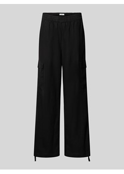 Spodnie cargo z mieszanki wiskozy i lnu w jednolitym kolorze ze sklepu Peek&Cloppenburg  w kategorii Spodnie damskie - zdjęcie 171982969
