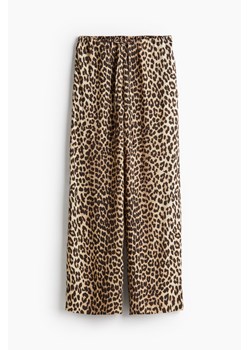 H & M - Szerokie spodnie z wiskozy - Beżowy ze sklepu H&M w kategorii Spodnie damskie - zdjęcie 171983208