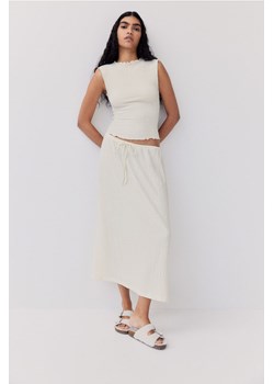 H & M - Dżersejowy top o strukturalnym splocie - Biały ze sklepu H&M w kategorii Bluzki damskie - zdjęcie 171983306
