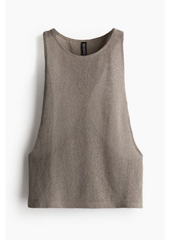 H & M - Dzianinowy top bez rękawów - Beżowy ze sklepu H&M w kategorii Bluzki damskie - zdjęcie 171983356