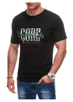 T-shirt męski z nadrukiem 1922S - czarny ze sklepu Edoti w kategorii T-shirty męskie - zdjęcie 171983847