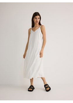 Reserved - Sukienka z modalem - biały ze sklepu Reserved w kategorii Sukienki - zdjęcie 171984258