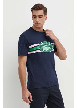 Lacoste t-shirt bawełniany kolor granatowy z nadrukiem ze sklepu ANSWEAR.com w kategorii T-shirty męskie - zdjęcie 171987657