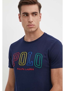 Polo Ralph Lauren t-shirt bawełniany męski kolor niebieski z aplikacją ze sklepu ANSWEAR.com w kategorii T-shirty męskie - zdjęcie 171987938