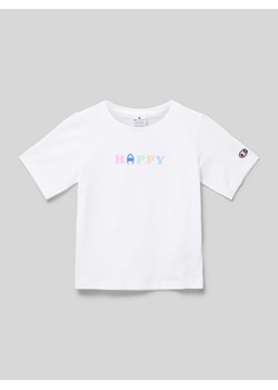 T-shirt z nadrukiem ze sloganem ze sklepu Peek&Cloppenburg  w kategorii Bluzki dziewczęce - zdjęcie 171989737