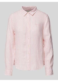 Bluzka lniana z wyhaftowanym logo ze sklepu Peek&Cloppenburg  w kategorii Koszule damskie - zdjęcie 171989787