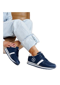 Granatowe sneakersy damskie Cross Jeans niebieskie ze sklepu ButyModne.pl w kategorii Buty sportowe damskie - zdjęcie 171993007