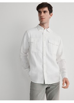 Reserved - Lniana koszula comfort fit - biały ze sklepu Reserved w kategorii Koszule męskie - zdjęcie 171993909