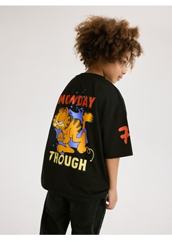 Reserved - T-shirt oversize Garfield - czarny ze sklepu Reserved w kategorii T-shirty chłopięce - zdjęcie 171994026