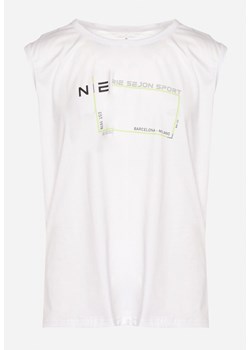 Biała Bawełniana Koszulka bez Rękawów z Nadrukiem Acacilla ze sklepu Born2be Odzież w kategorii Podkoszulki męskie - zdjęcie 171996245