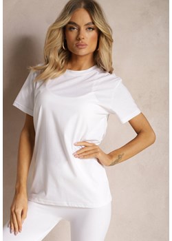 Biała Koszulka z Bawełny o Fasonie T-shirt Lormarka ze sklepu Renee odzież w kategorii Bluzki damskie - zdjęcie 171996399