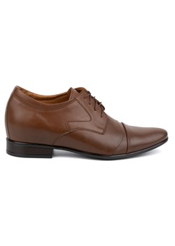 Buty męskie podwyższające skórzane eleganckie wizytowe P12 brązowe ze sklepu butyolivier w kategorii Buty eleganckie męskie - zdjęcie 171998205