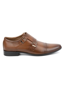 Skórzane buty wizytowe Monki 306LU brązowe ze sklepu butyolivier w kategorii Buty eleganckie męskie - zdjęcie 171998236