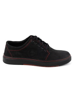 Buty męskie skórzane casual 894J czarne z czerwonym ze sklepu butyolivier w kategorii Półbuty męskie - zdjęcie 171998279