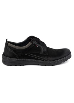 Buty męskie skórzane casual sznurowane zamszowe 309GT czarne ze sklepu butyolivier w kategorii Półbuty męskie - zdjęcie 171998617
