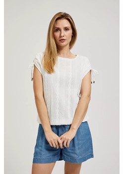 Bluzka z wiązaniem na rękawach biała ze sklepu Moodo.pl w kategorii Bluzki damskie - zdjęcie 171999279