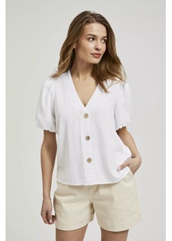 Koszula z krótkimi bufiastymi rękawami biała ze sklepu Moodo.pl w kategorii Koszule damskie - zdjęcie 171999388