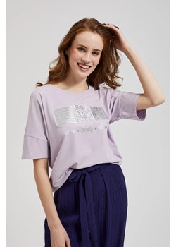 Bluzka z cekinami fioletowa ze sklepu Moodo.pl w kategorii Bluzki damskie - zdjęcie 171999767