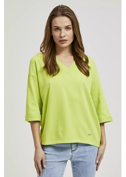 Bluza z rękawami 3/4 zielona ze sklepu Moodo.pl w kategorii Bluzy damskie - zdjęcie 172000025