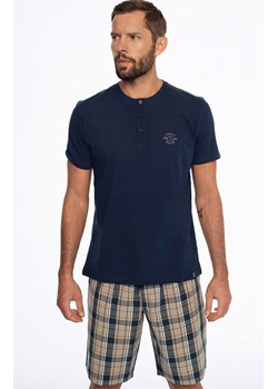 Bawełniana piżama męska Ethos 41294-59X, Kolor granatowo-beżowy, Rozmiar L, Henderson ze sklepu Intymna w kategorii Piżamy męskie - zdjęcie 172002358