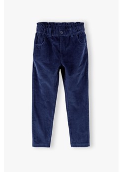 Granatowe spodnie dziewczęce - sztruksowe ze sklepu 5.10.15 w kategorii Spodnie chłopięce - zdjęcie 172002679