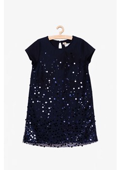 Granatowa sukienka z połyskującymi cekinami ze sklepu 5.10.15 w kategorii Sukienki dziewczęce - zdjęcie 172002687