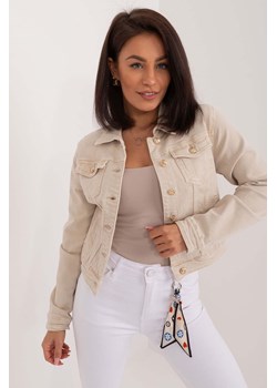 Jasnobeżowa kurtka jeansowa z kieszeniami ze sklepu 5.10.15 w kategorii Kurtki damskie - zdjęcie 172002715