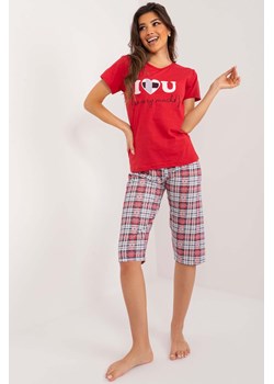 Damska piżama czerwona z nogawką 3/4 ze sklepu 5.10.15 w kategorii Piżamy damskie - zdjęcie 172002777