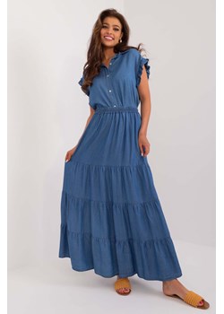 Ciemnoniebieska damska spódnica midi z falbankami ze sklepu 5.10.15 w kategorii Spódnice - zdjęcie 172002827