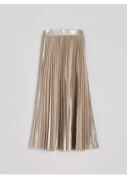 Reserved - Złota spódnica midi z plisowaniem - złoty ze sklepu Reserved w kategorii Spódnice - zdjęcie 172003416