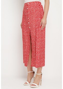 Czerwona Spódnica z Gumką w Pasie z Rozcięciem z Boku Comella ze sklepu Born2be Odzież w kategorii Spódnice - zdjęcie 172005078