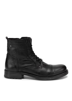 Kozaki Jack&Jones Russel Leather 12155999 Czarny ze sklepu eobuwie.pl w kategorii Buty zimowe męskie - zdjęcie 172005347