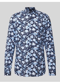 Koszula biznesowa o kroju body fit z kwiatowym nadrukiem model ‘Taviano’ ze sklepu Peek&Cloppenburg  w kategorii Koszule męskie - zdjęcie 172005429