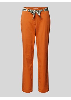 Chinosy o kroju regular fit z wiązanym paskiem ze sklepu Peek&Cloppenburg  w kategorii Spodnie damskie - zdjęcie 172005968