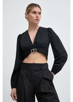 Twinset bluzka damska kolor czarny gładka ze sklepu ANSWEAR.com w kategorii Bluzki damskie - zdjęcie 172009466