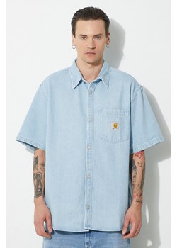 Carhartt WIP koszula jeansowa S/S Ody Shirt męska kolor niebieski relaxed z kołnierzykiem klasycznym I033347.112 ze sklepu PRM w kategorii Koszule męskie - zdjęcie 172009636