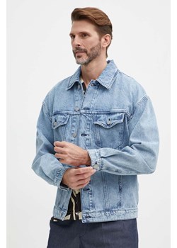 BOSS kurtka jeansowa męska kolor niebieski przejściowa oversize 50514236 ze sklepu ANSWEAR.com w kategorii Kurtki męskie - zdjęcie 172009686