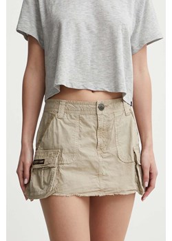 Superdry spódnica bawełniana kolor beżowy mini prosta ze sklepu ANSWEAR.com w kategorii Spódnice - zdjęcie 172010046