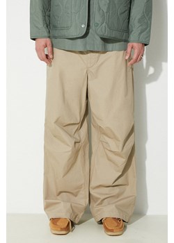 Engineered Garments spodnie bawełniane Over Pant kolor beżowy proste OR343.ZT154 ze sklepu PRM w kategorii Spodnie męskie - zdjęcie 172010108