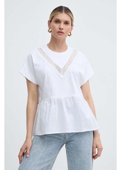 Twinset t-shirt bawełniany damski kolor biały ze sklepu ANSWEAR.com w kategorii Bluzki damskie - zdjęcie 172010197